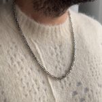 Łańcuszek męski srebrny rodowany splot królewski bizantyjski srebro 925 60cm modny mocny gruby splot srebro rodowane