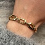 Złota bransoletka łańcuchowa spinaczowa chain modna stylowa nietuzinkowa złota bransoletka dla niej złoto 585 14kt wyjątkowa