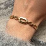 Złota bransoletka złoto 585 14k chain łańcuchowy splot chain spinaczowy modowa stylowa bransoletka wyjątkowa dla niej