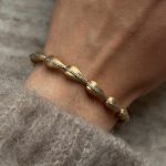 Złota bransoletka mat matowa krople białe złoto nietuzinkowa złota bransoletka złoto 585 14k gruba złota bransoletka najmodniejsze krople bransoletka złote kropelki