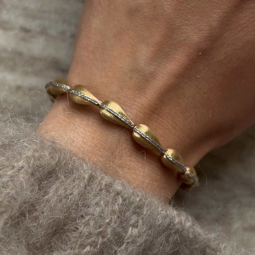 Złota bransoletka mat matowa krople białe złoto nietuzinkowa złota bransoletka złoto 585 14k gruba złota bransoletka najmodniejsze krople bransoletka złote kropelki