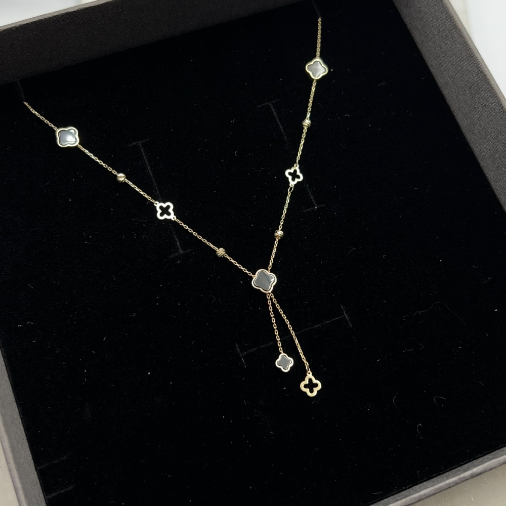 Kolia złota 7 koniczynek marokańskich ceramika - obrazek 10