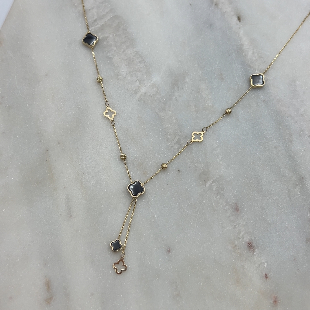 Kolia złota 7 koniczynek marokańskich ceramika - obrazek 9