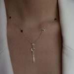 Naszyjnik złoty 4 koniczyny koniczynki marokańskie luksusowe złoto 585 14k ceramika kolia najmodniejsza koniczyna koniczynka modny stylowy naszyjnik elegancki prezent dla niej walentynki urodziny dzień kobiet 4 małe koniczyny marokańskie krawatka