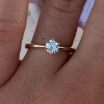 Pierścionek diament laboratoryjny złoto 585 14kt 0,5ct certyfikat międzynarodowy IGI lab diamond VVS2 D IDEAL EXCELLENT ROUND okrągły diament brylant pierścionek zaręczynowy