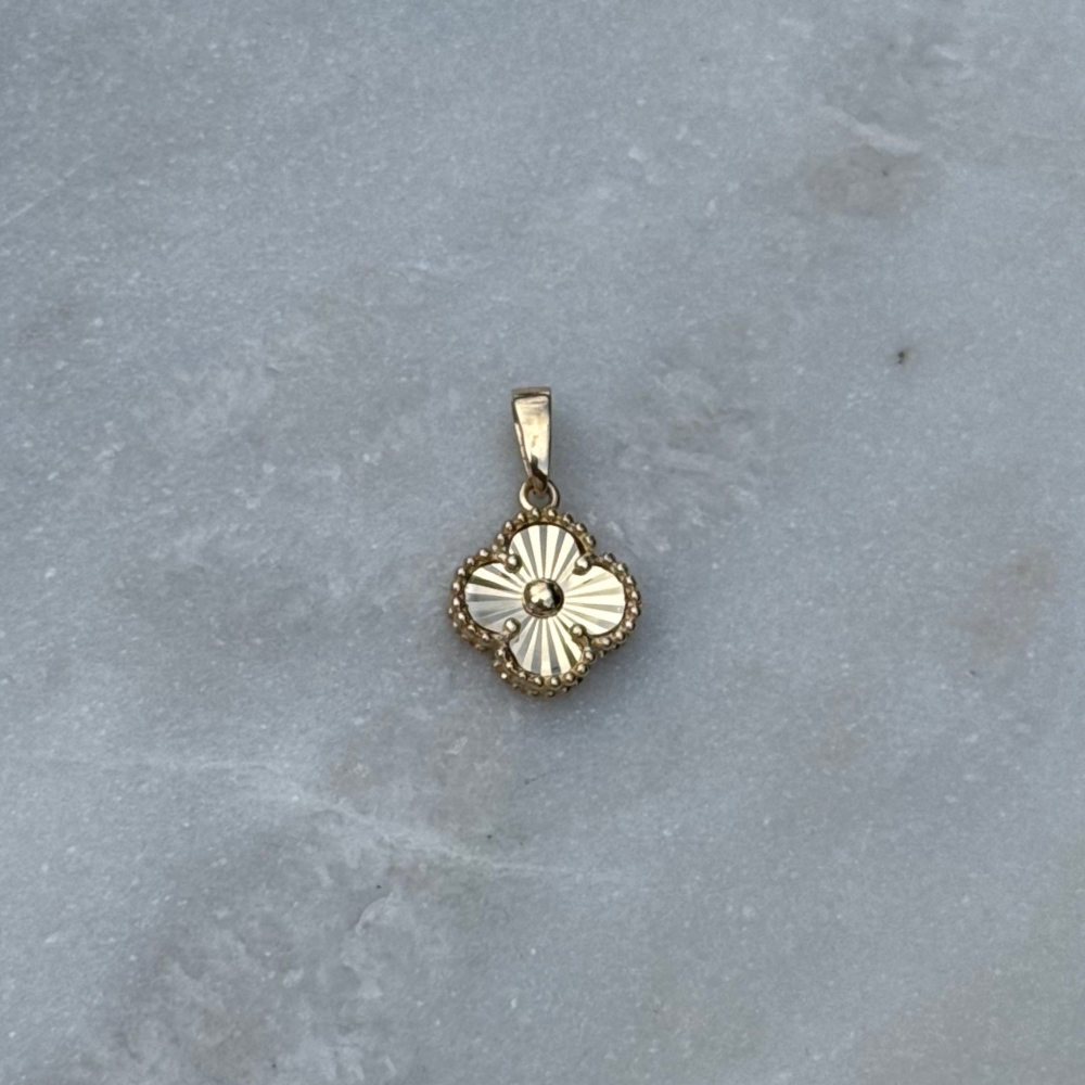Zawieszka złota koniczynka koniczyna marokańska luksusowa złoto 585 14kt diamentowana cała złota błyszcząca najmodniejsza zawieszka do łańcuszka