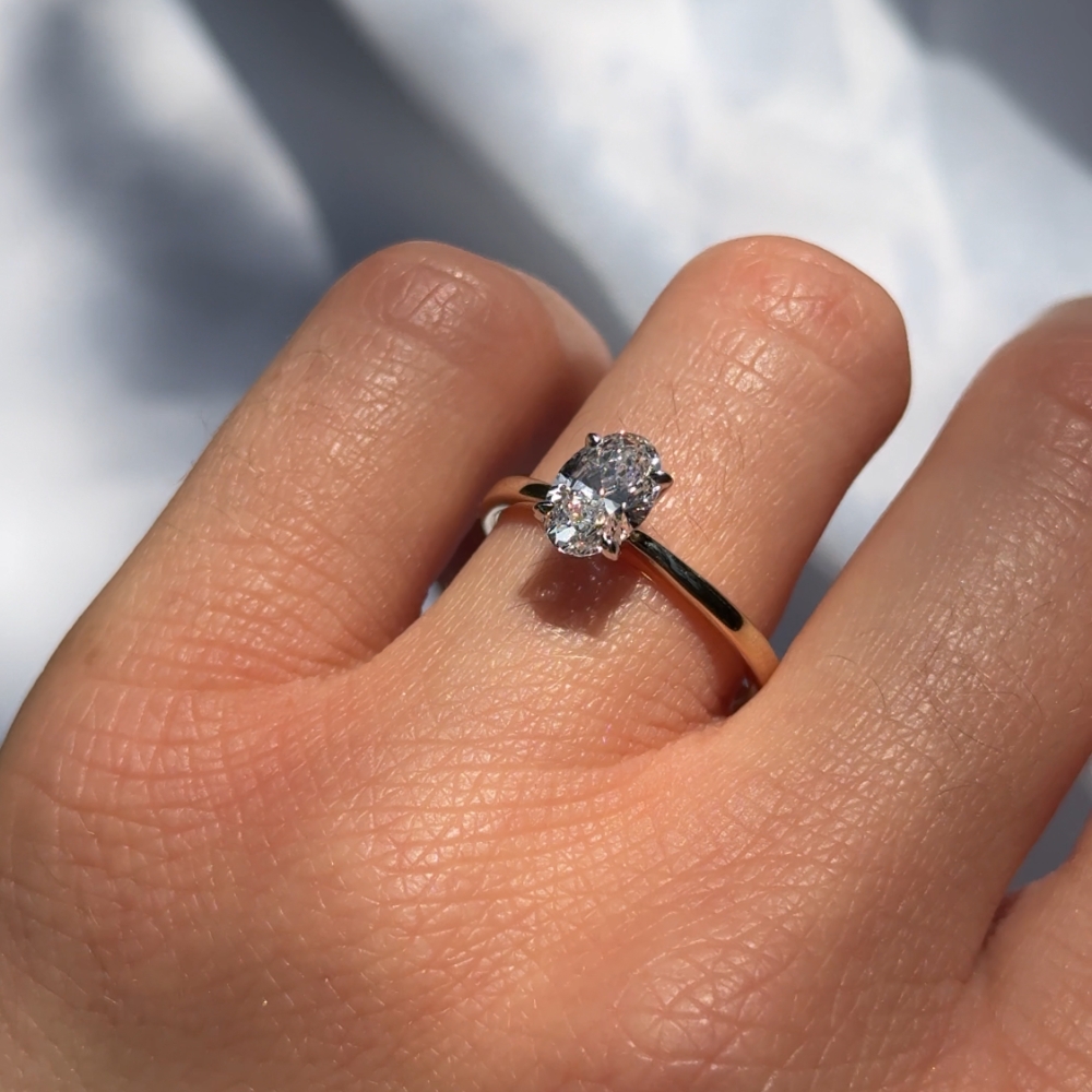 Pierścionek złoty z diamentem 1,00 ct owal No. 05 - obrazek 7