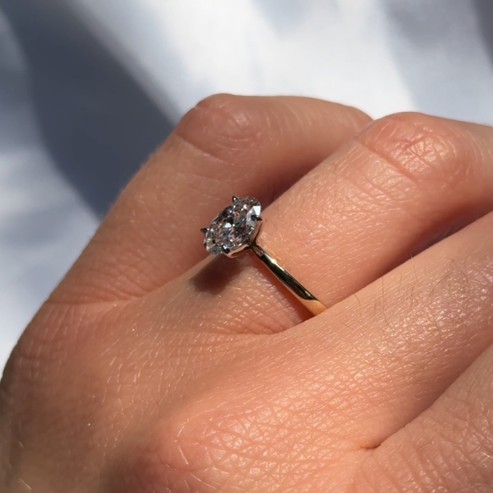 Pierścionek złoty z diamentem 1,00 ct owal No. 05 - obrazek 8