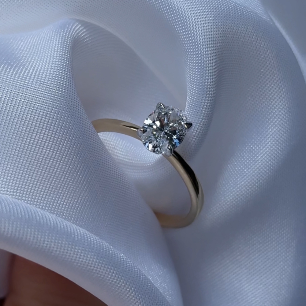 Pierścionek złoty z diamentem 1,00 ct owal No. 05 - obrazek 3