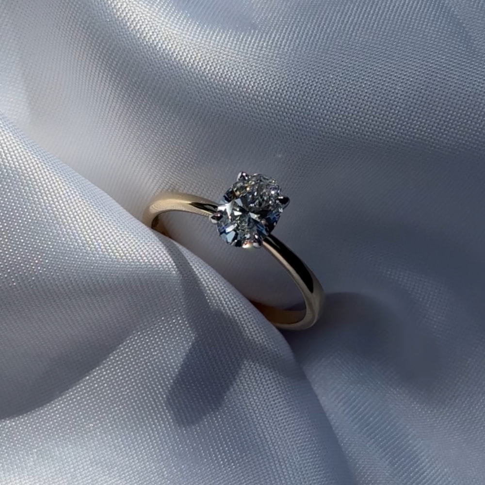 Pierścionek złoty z diamentem 1,00 ct owal No. 05 - obrazek 18
