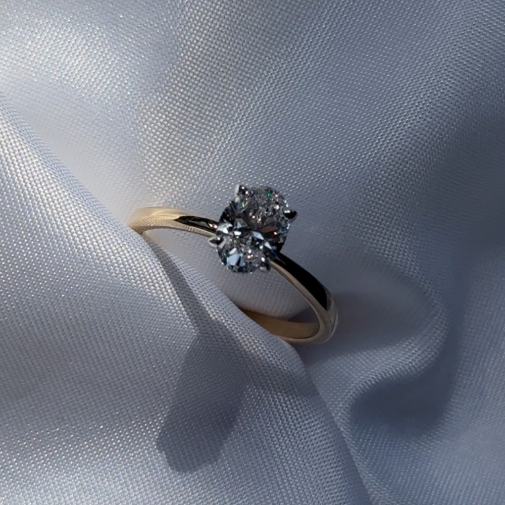 Pierścionek złoty z diamentem 1,00 ct owal No. 05 - obrazek 9