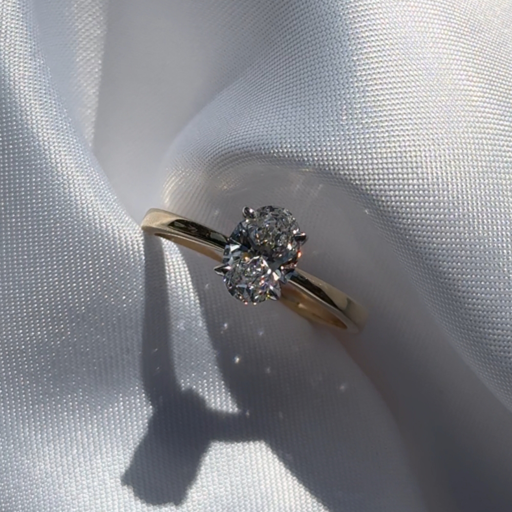 Pierścionek złoty z diamentem 1,00 ct owal No. 05 - obrazek 6