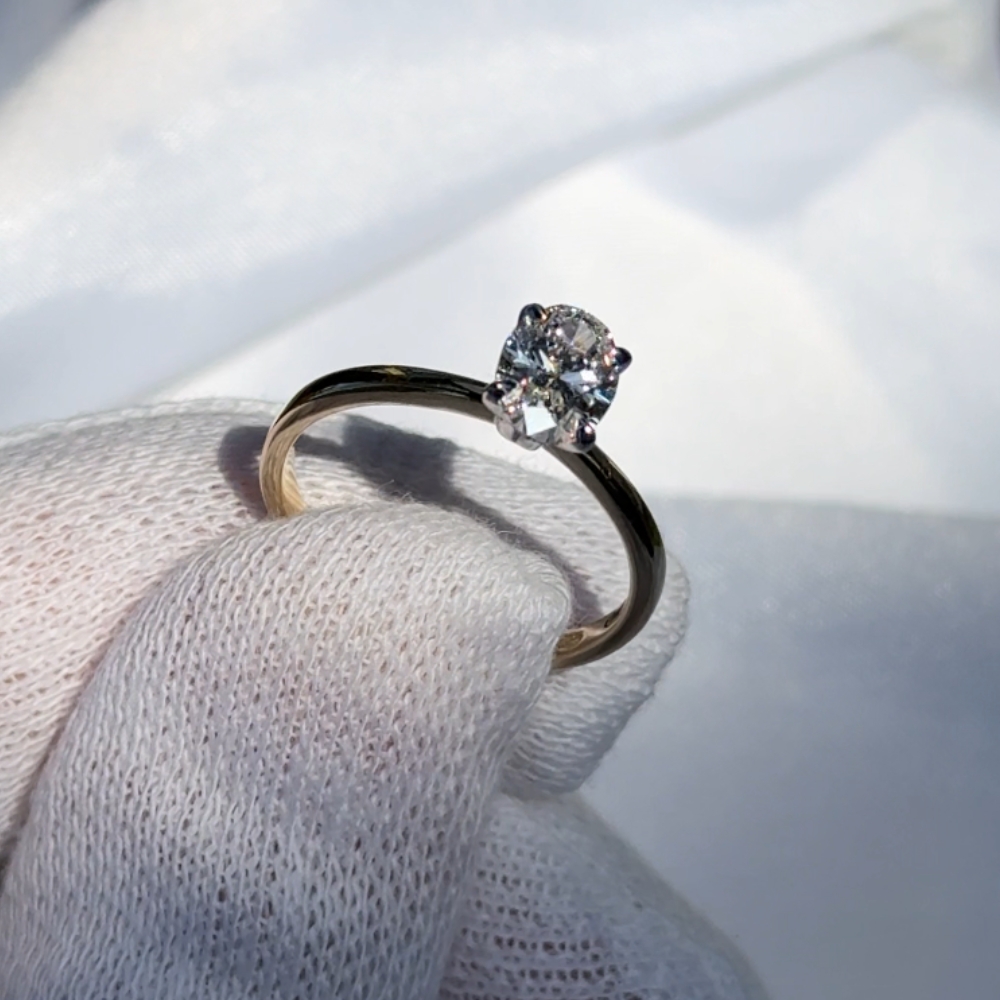 Pierścionek złoty z diamentem 1,00 ct owal No. 05 - obrazek 12