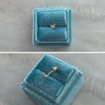 Kolczyk do piercingu motylek motyl złoto 375 9kt motyl wysadzany cyrkoniami z kamieniami błyszczący złoty piercing zakręcany tył płaski wygodny tył 7mm 6mm ozdobny błyszczący motylek