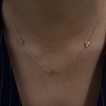 Naszyjnik złoty 3 trzy koniczynki diamentowane złoto 585 14kt koniczyny marokańskie diamentowane koniczynki najmodniejszy naszyjnik pomysł na prezent koniczyny całe złote błyszczące