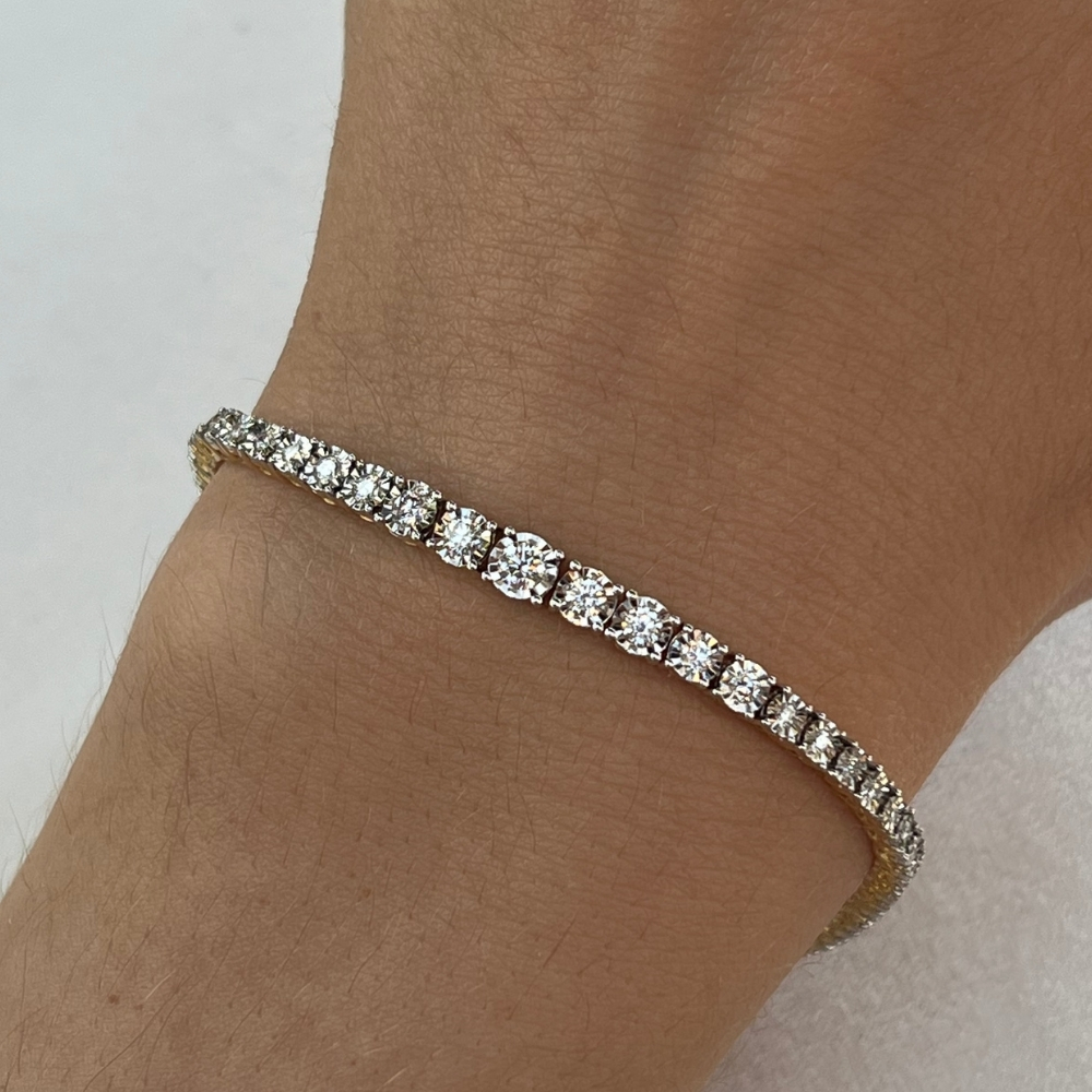 Bransoletka tenisowa złota z diamentami naturalnymi diamenty naturalne 67 diamentów naturalnych 1,01ct tenisowa najmodniejsza tennis bracelet diamonds złoto 585 14kt
