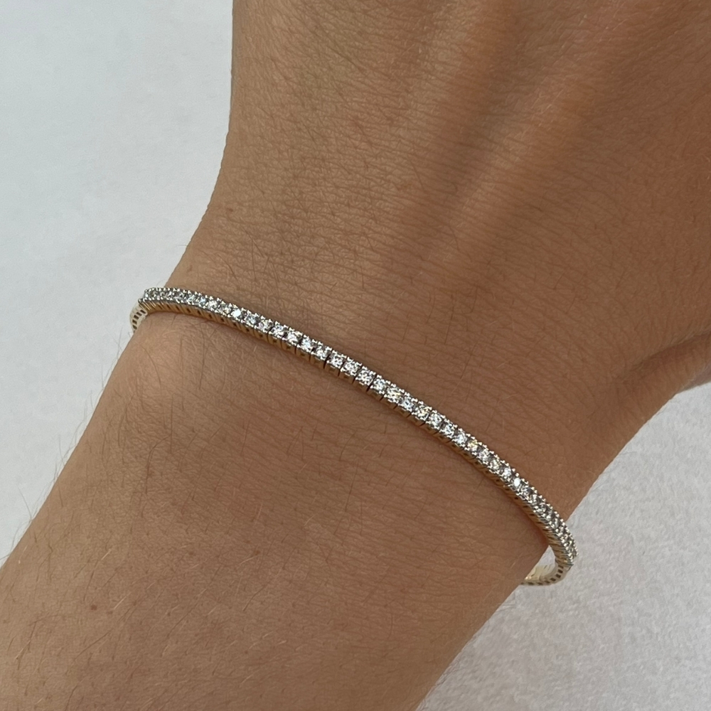 Złota bransoletka z diamentami sztywna złoto 585 14kt diamenty naturalne 0,5ct H/SI delikatna subtelna tytan elastyczna półsztywna idealna bransoletka na prezent