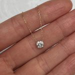 Naszyjnik z diamentem laboratoryjnym lab grown diamond 0,52ct brylant szlif brylantowy jednokamieniowy naszyjnik jeden delikatny subtelny naszyjnik idealny na prezent VS1 E