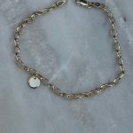 Bransoletka chain kółeczko wisząca blaszka kółeczko kółko chain połączone złączone ogniwa okrągłe złoto 585 14kt wysoka próba wisząca zawieszka splot chain bransoletka do zawieszek do przypinania bransoletka na prezent dla niej klasyczna ponadczasowa