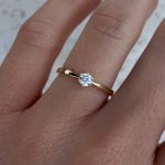 Pierścionek zaręczynowy diament 0,20ct diament laboratoryjny lab grown diamond złoto 585 14kt żółte złoto białe złoto pierścionek poniżej 2000zł na zaręczyny